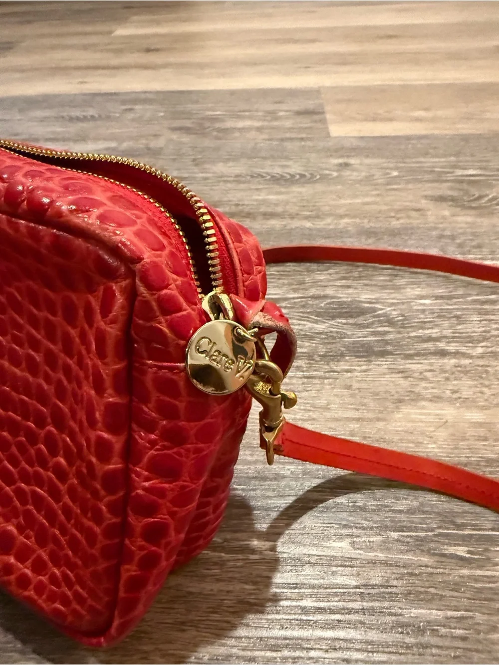 Clare V. Red Croc Mini Sac!